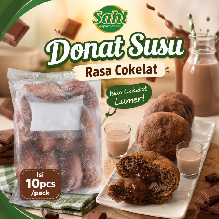 Donat susu rasa coklat